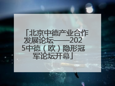 北京中德产业合作发展论坛——2025中德（欧）隐形冠军论坛开幕