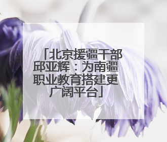 北京援疆干部邱亚辉：为南疆职业教育搭建更广阔平台