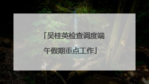 吴桂英检查调度端午假期重点工作