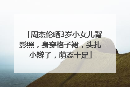 周杰伦晒3岁小女儿背影照，身穿格子裙，头扎小辫子，萌态十足