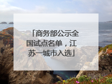 商务部公示全国试点名单，江苏一城市入选