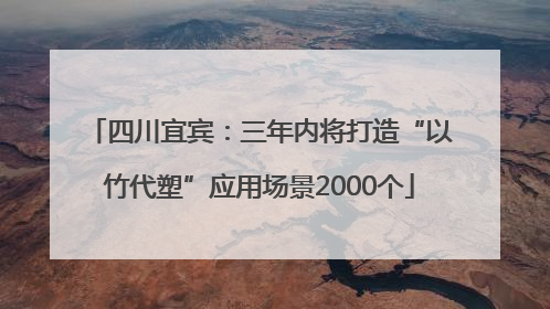 四川宜宾：三年内将打造“以竹代塑”应用场景2000个