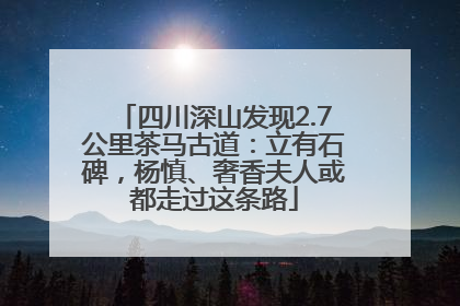 四川深山发现2.7公里茶马古道：立有石碑，杨慎、奢香夫人或都走过这条路