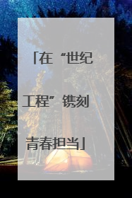 在“世纪工程”镌刻青春担当