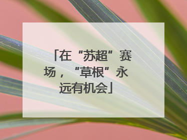 在“苏超”赛场，“草根”永远有机会