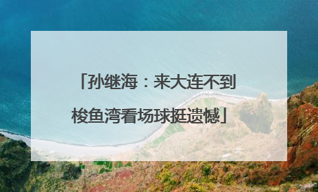 孙继海：来大连不到梭鱼湾看场球挺遗憾