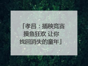 孝昌：插秧竞赛 摸鱼狂欢 让你找回消失的童年