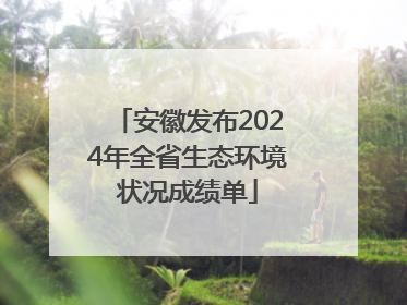安徽发布2024年全省生态环境状况成绩单