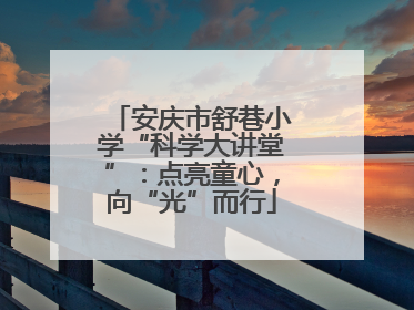 安庆市舒巷小学“科学大讲堂”：点亮童心，向“光”而行