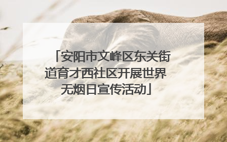 安阳市文峰区东关街道育才西社区开展世界无烟日宣传活动
