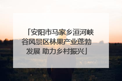 安阳市马家乡洹河峡谷风景区林果产业蓬勃发展 助力乡村振兴