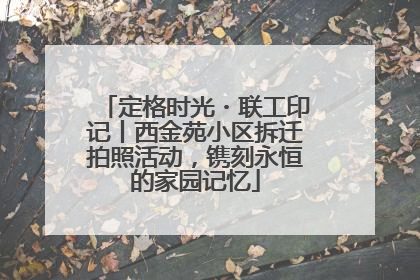 定格时光・联工印记丨西金苑小区拆迁拍照活动，镌刻永恒的家园记忆