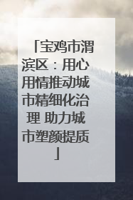 宝鸡市渭滨区：用心用情推动城市精细化治理 助力城市塑颜提质