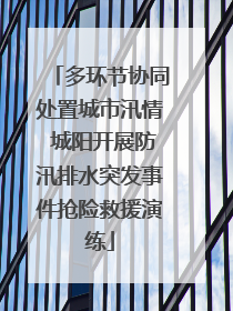 多环节协同处置城市汛情 城阳开展防汛排水突发事件抢险救援演练