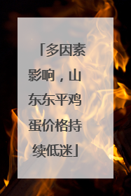 多因素影响，山东东平鸡蛋价格持续低迷