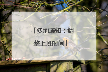 多地通知：调整上班时间