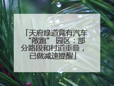 天府绿道竟有汽车“敞跑” 园区：部分路段和村道重叠，已做减速提醒