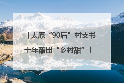 太原“90后”村支书十年酿出“乡村甜”