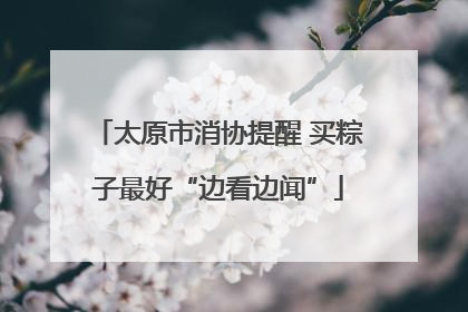 太原市消协提醒 买粽子最好“边看边闻”