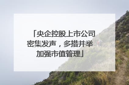 央企控股上市公司密集发声，多措并举加强市值管理