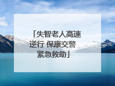 失智老人高速逆行 保康交警紧急救助