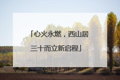 心火永燃，西山居三十而立新启程