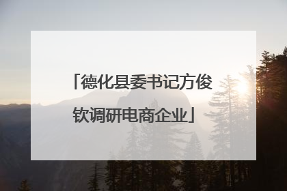 德化县委书记方俊钦调研电商企业