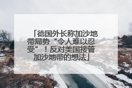 德国外长称加沙地带局势“令人难以忍受”！反对美国接管加沙地带的想法