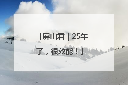 屏山君｜25年了，很效能！