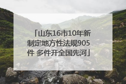 山东16市10年新制定地方性法规905件 多件开全国先河