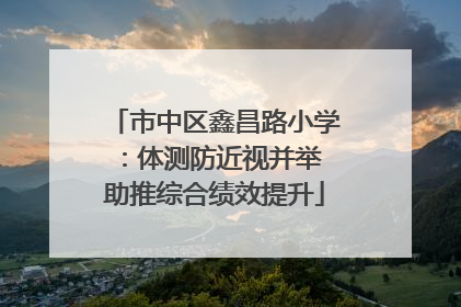市中区鑫昌路小学：体测防近视并举 助推综合绩效提升