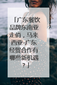 广东餐饮品牌东南亚走俏，马来西亚-广东经贸合作有哪些新机遇？