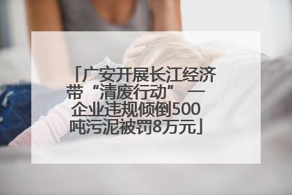 广安开展长江经济带“清废行动” 一企业违规倾倒500吨污泥被罚8万元