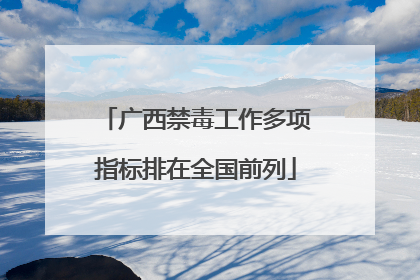 广西禁毒工作多项指标排在全国前列