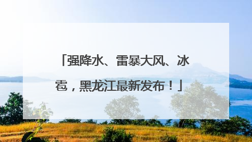 强降水、雷暴大风、冰雹，黑龙江最新发布！