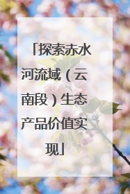探索赤水河流域（云南段）生态产品价值实现