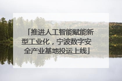 推进人工智能赋能新型工业化，宁波数字安全产业基地投运上线