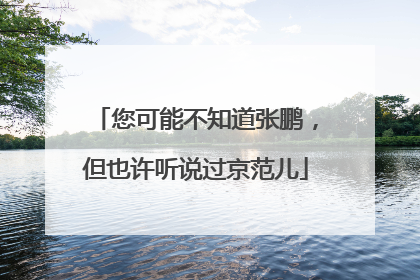 您可能不知道张鹏，但也许听说过京范儿