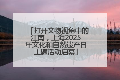 打开文物视角中的江南，上海2025年文化和自然遗产日主题活动启幕