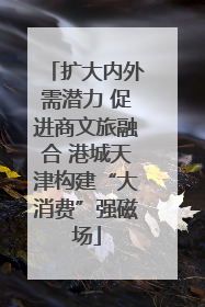 扩大内外需潜力 促进商文旅融合 港城天津构建“大消费”强磁场