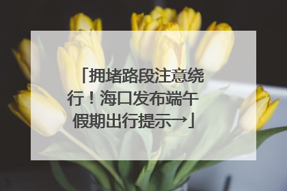 拥堵路段注意绕行！海口发布端午假期出行提示→