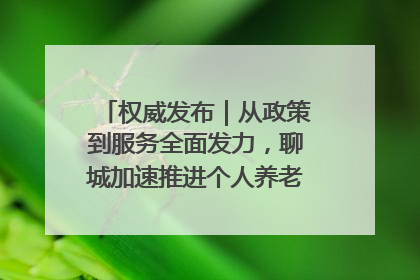 权威发布｜从政策到服务全面发力，聊城加速推进个人养老金制度落地