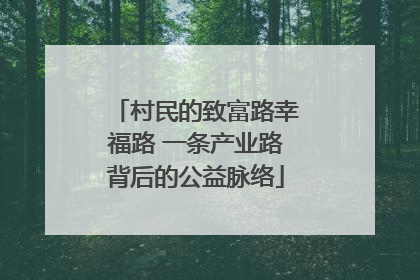 村民的致富路幸福路 一条产业路背后的公益脉络
