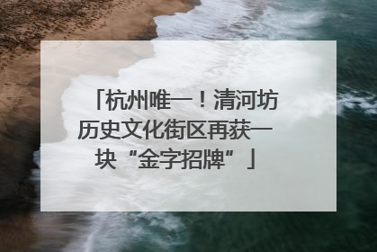 杭州唯一！清河坊历史文化街区再获一块“金字招牌”