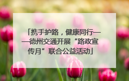 携手护路，健康同行——德州交通开展“路政宣传月”联合公益活动