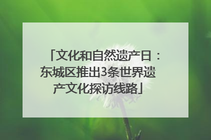 文化和自然遗产日：东城区推出3条世界遗产文化探访线路