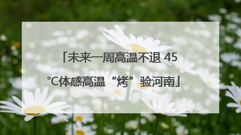 未来一周高温不退 45℃体感高温“烤”验河南