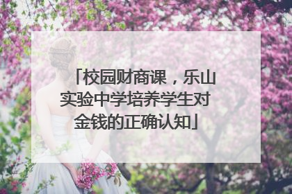 校园财商课，乐山实验中学培养学生对金钱的正确认知