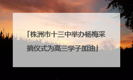 株洲市十三中举办杨梅采摘仪式为高三学子加油