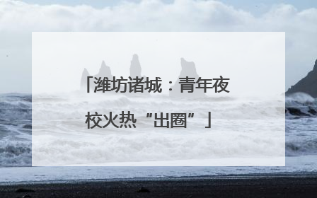 潍坊诸城：青年夜校火热“出圈”